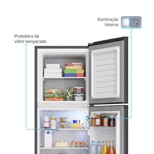 Geladeira Refrigerador Compacto HQ Defrost 140 Litros Preta HQ-140RDF (220, Volts)