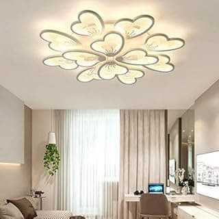 Luminária de teto LED com design floral para sala de estar