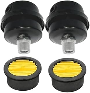 Kit 2 Unidades Filtro de Ar para Compressor, 3/8" BSP, Corpo em Aço, Elemento Metálico, 16mm