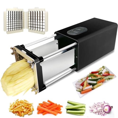 Cortador elétrico de batata frita, lâmina 1/2'+3/8', aço inoxidável, utensílio de cozinha