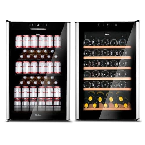 Kit Eos Beer & Wine: Cervejeira Eos Bierhaus 115 Litros Frost Free com Compressor Ece131 220v + Adega Climatizada 49 Garrafas Eos EAC49E 220V