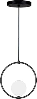 Pendente Jabuticaba Moderna Metal Preto com Globo Vidro Branco Lustre Quarto Cozinha