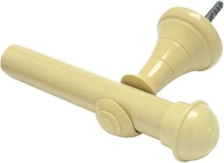 Kit Varão Cortina 1,50 Metros 28mm Simples,varao para cortina(MARFIM MADEIRA)