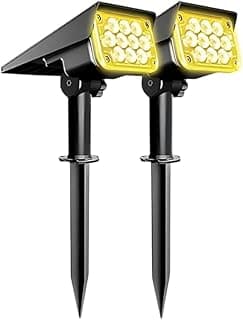 Kit 2 Mini Espeto Jardim Luminária Solar IP44 10 LEDs Luz Amarela