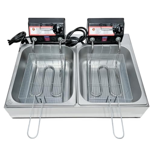 Fritadeira Elétrica Industrial 2 Cubas 10L - Grandes Quantidades em Frituras - Profissional (220volts)