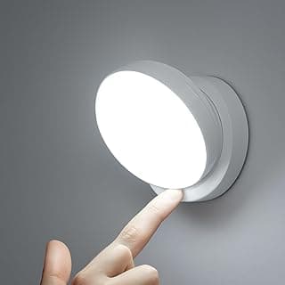 Lâmpada LED recarregável sem fio, 360 graus, magnética, com sensor automático, iluminação dupla ajustável, cinza, iluminada contra fundo cinza
