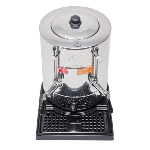 Cafeteira Marchesoni Master Inox 4L em aço inoxidável, frontal, fundo branco