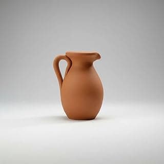 Vaso jarra de cerâmica e barro terracota 18,5cm altura 11cm largura com furos de drenagem