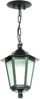 Luminária pendente clássica preta com vidro transparente