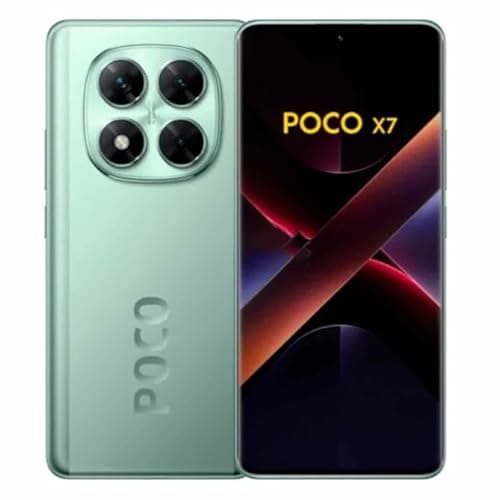 Smartphone Xiaomi Poco X7 5G NFC em verde, 12GB RAM, 512GB ROM, câmera traseira quadrupla