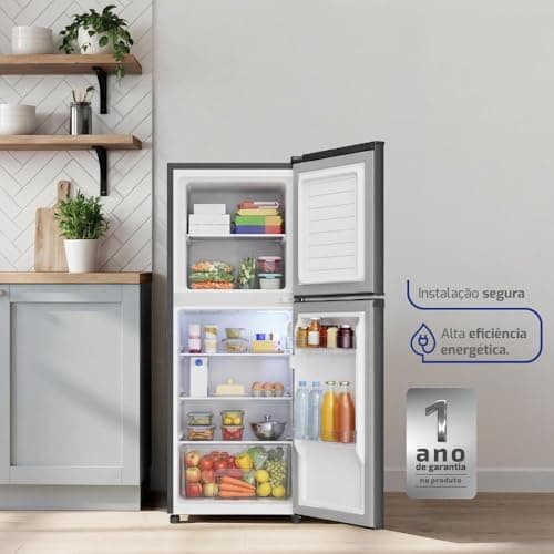 Geladeira Refrigerador Compacto HQ Defrost 140 Litros Preta HQ-140RDF (220, Volts)