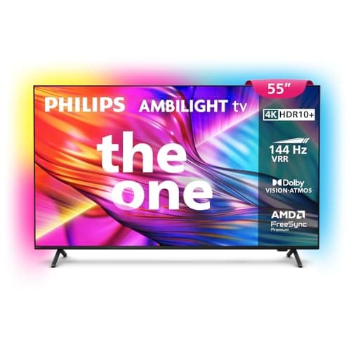 Smart TV Philips Ambilight THE ONE 55 polegadas 4K HDR10+ 144 Hz VRR Dolby Vision AMD FreeSync