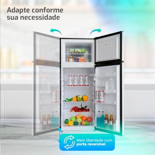 Geladeira Refrigerador HQ Defrost 230 Litros Cinza HQ-230RDF (127V)