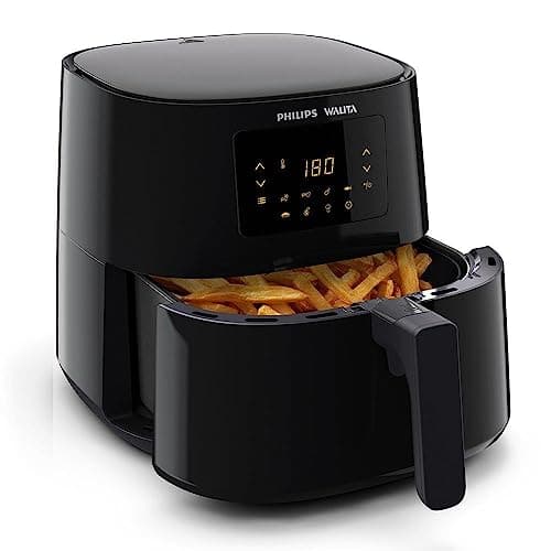 Philips Walita Preta Fritadeira Airfryer Essential XL Digital com batatas fritas