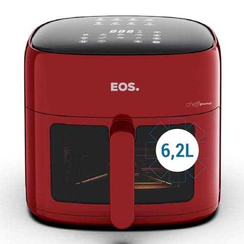 Fritadeira Sem Óleo Air Fryer Eos Chef Gourmet 6.2 Litros Compacta Digital Vermelho Eaf60v 220v
