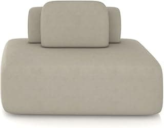 Sofá Ilha Sala de Estar Modulado Dakota 142cm Encosto Almofada Solta Veludo Bege G33 - Gran Belo