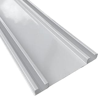 Trilho suíço duplo alongado e largo para cortinas, cor branca, 3,00m