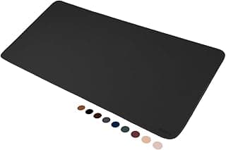 MousePad Desk Pad Eddias em Couro Ecologico 90x40cm + Porta-Copos - (Preto)