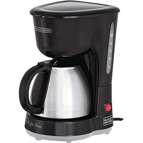 Cafeteira Elétrica BLACK+DECKER com Jarra em Inox, 220V, Jarra de Aço Inoxidável, Botão Vermelho, Painel de Níveis de Água
