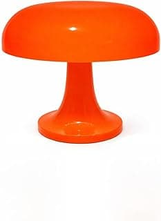 Luminária de mesa cogumelo LED laranja estilo retrô