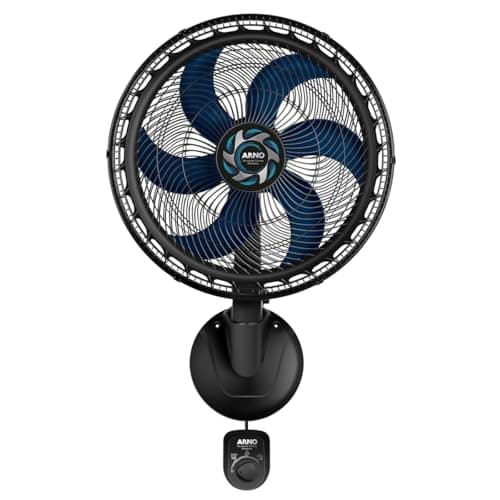Ventilador de Parede Arno Xtreme Force Breeze 50cm VB51, 126W, 6 Pás, 3 Velocidades, Modo Sono Tranquilo, Oscilação 80º, 110V