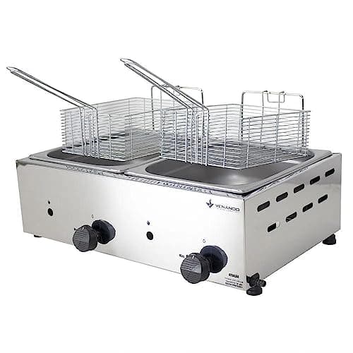 Fritadeira a Gás 2 Cubas 5 Litros cada em Aço Inox - Venâncio
