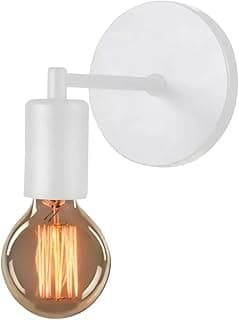 Arandela de parede minimalista branca com soquete E27, estilo industrial retrô