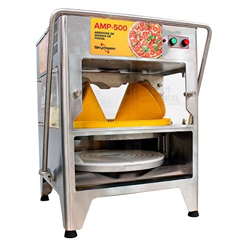 Abridora de Massa Pizza AMP-500 Skymsen 220V em aço inoxidável com porta aberta