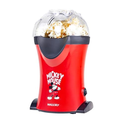 Pipoqueira elétrica vermelha Mickey Mouse Mallory com copo medidor