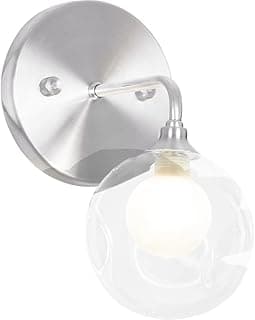Arandela de parede cinza escovado com design de bolinhas e luz suave