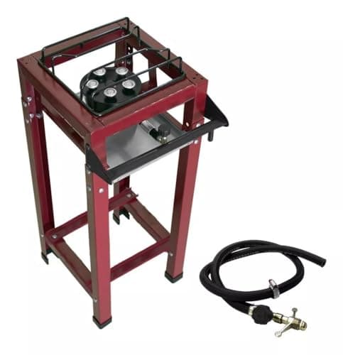 Fogão industrial de uma boca com mangueira - vermelho