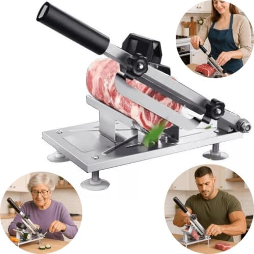 Cortador fatiador manual aço inox para carne, frios e legumes