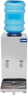 Bebedouro industrial de mesa Knox 25 litros com galão azul e torneiras geladas de aço inoxidável