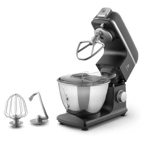 Electrolux Batedeira planetária potente capacidade 5L 800W 6 velocidades tigela inox massa pesada função pulsar antiderrapante KMP70 preto 127v