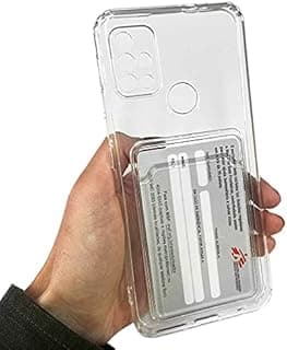 Capa transparente flexível para Motorola Moto G30 com recortes para cartões de crédito
