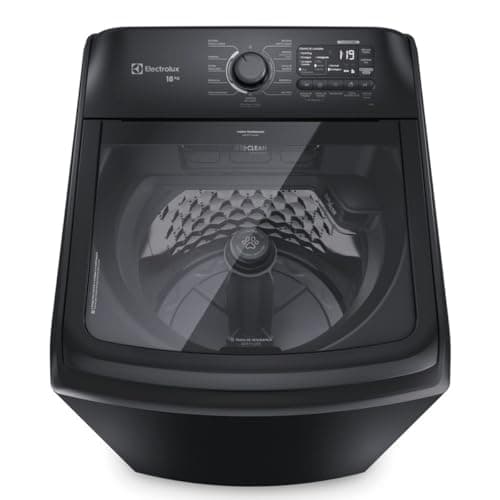 Máquina de lavar Electrolux 18Kg preta com filtro triplo e jatos poderosos