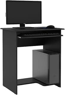 Mesa para Computador Compacta com Teclado Retrátil, Escrivaninha Multiuso para Quarto, Escritório e Home Office(Preto)