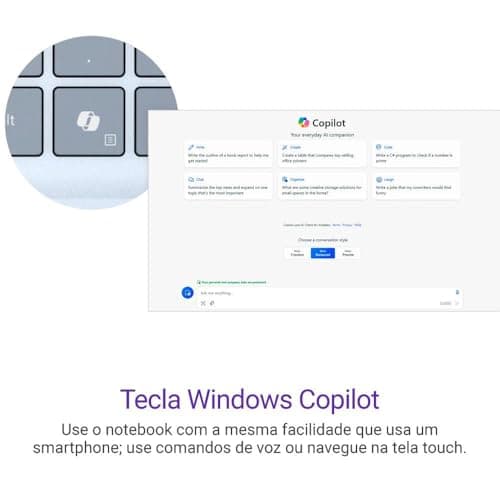 Tecla Windows Copilot do Notebook Dell Inspiron Plus Snapdragon X Plus 14''