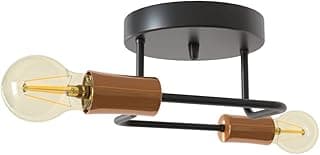 Luminária industrial Sputnik de dois braços com acabamento em cobre e preto
