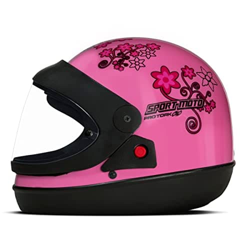 CAPACETE FECHADO PRO TORK SPORT MOTO FOR GIRLS ROSA TAM. 58