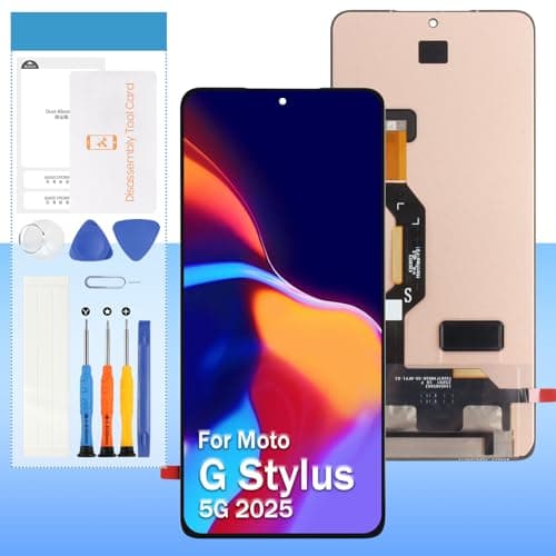 Tela de substituição original para Motorola Moto G Stylus 5G 2025 XT2517-1 XT2517 17.0 cm Display LCD Touch Digitalizador com ferramentas - Preto com moldura
