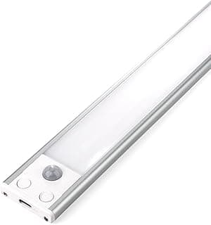 Luminária LED com sensor de movimento 60cm recarregável USB, cinza e branco