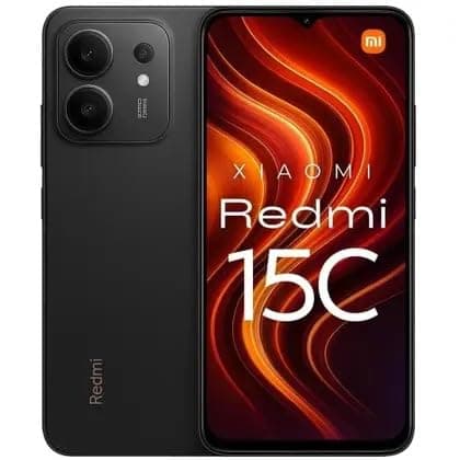 Smartphone Xiaomi Redmi 15C Midnight Black, 8GB RAM, 256GB ROM, com câmeras duplas e logo Xiaomi