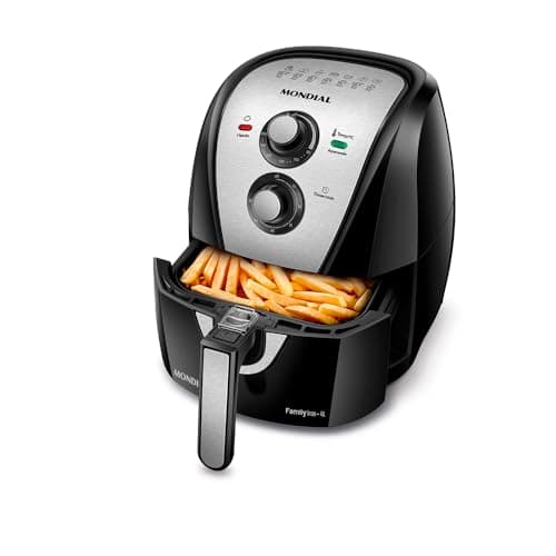 MONDIAL Fritadeira Sem Óleo Air Fryer 4L, Preto/Inox, 1500W, 110V - AFN-40-BI