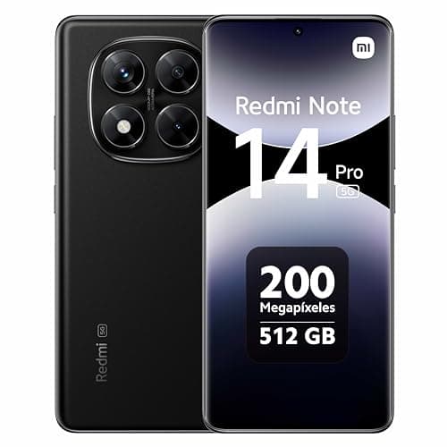 Smartphone Xiaomi Redmi Note 14 Pro 5G Midnight Black com 12GB RAM e 512GB ROM NFC