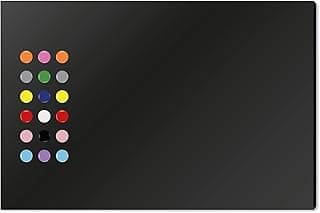 Quadro Painel 50x80cm Para Fotos, Recados, Notas + 12 Imãs - Mural Metálicos Para Imãs (Preto)