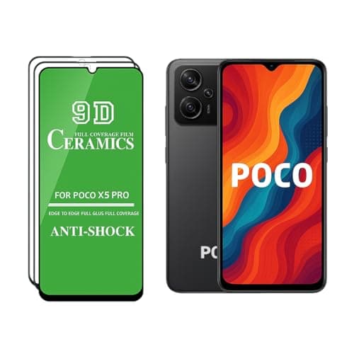 Películas de vidro temperado 9D para smartphones POCO X5 PRO, anti-choque, verde e transparente
