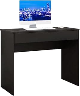 Escrivaninha Mesa para Computador com Gaveta 90cm Home Office e Estudo Mega Chicó (Preto Fosco)