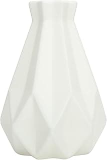 Vaso de plástico branco geométrico moderno para decoração de mesa ou sala de estar