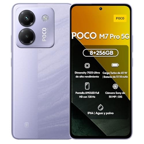 Xiaomi POCO M7 Pro 5G, lilás, smartphone com câmera dupla e tela AMOLED FHD+ 120Hz